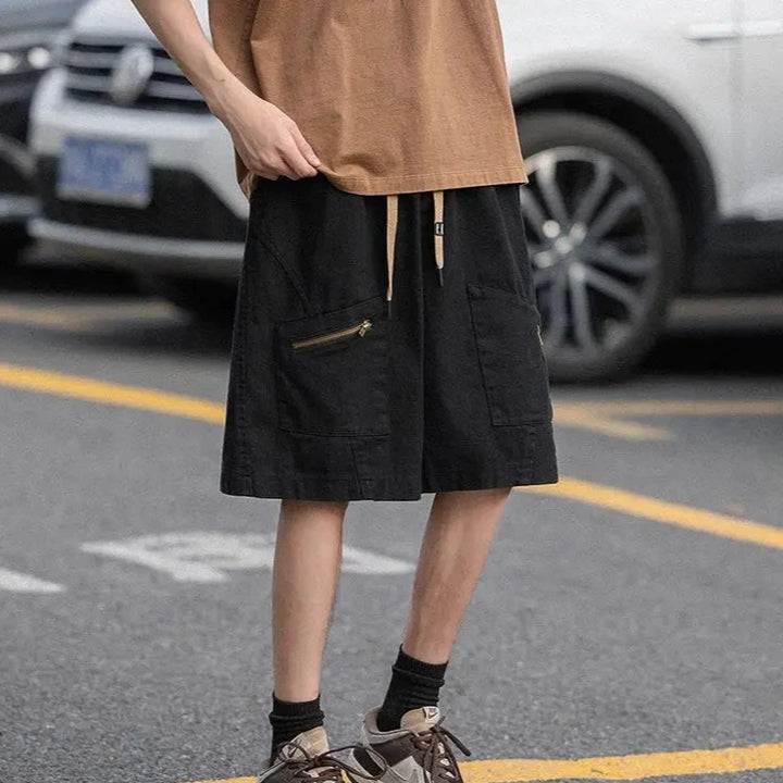 Dark Loose Cargo Shorts Dark Tiger
