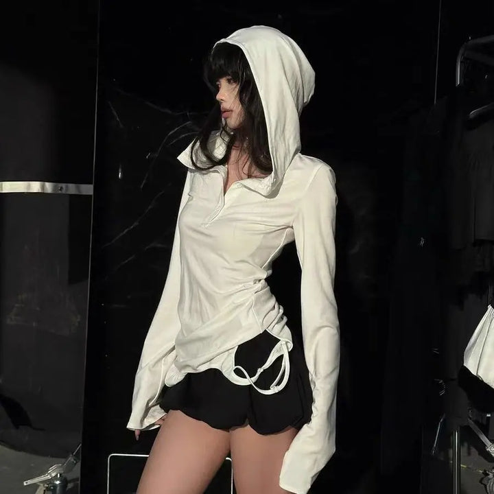Y2K Slim Zip Hoodie Dark Tiger