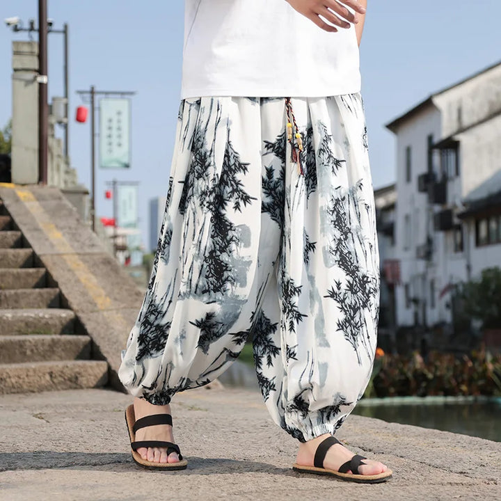 Printed Loose Harem Pants Dark Tiger