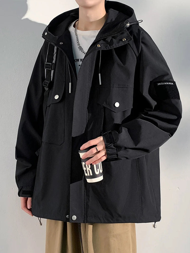 Korean Multi-Pocket Windbreaker Dark Tiger