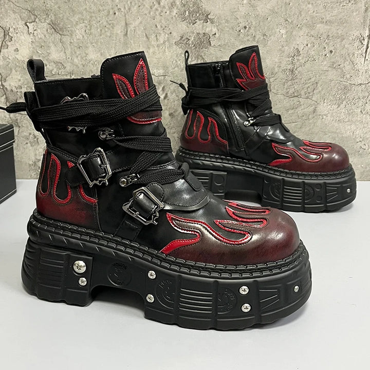 Punk Warm Platfrom Boots Dark Tiger