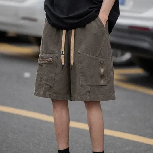 Dark Loose Cargo Shorts Dark Tiger
