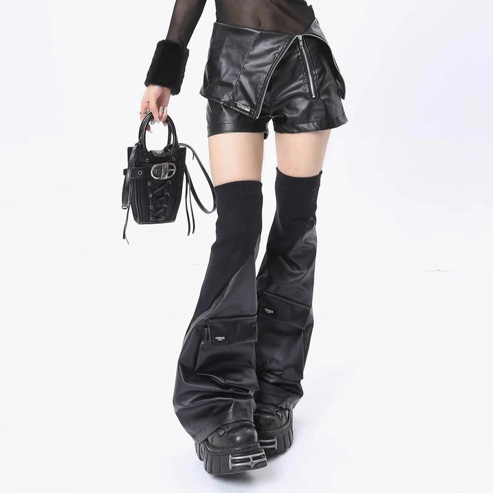 Y2K Leather Leg Warmers Dark Tiger