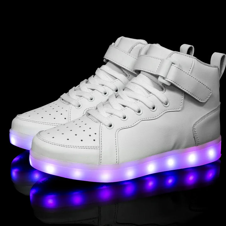 High Top LED Sneakers Dark Tiger