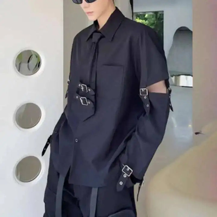 Punk Style Detachable Shirt Dark Tiger