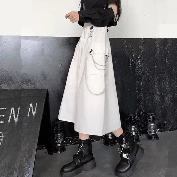 Dark Techwear Long Skirt Dark Tiger