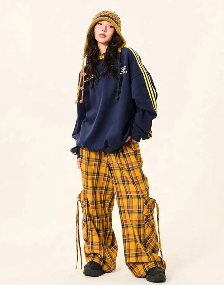 American Checkered Casual Pants Dark Tiger