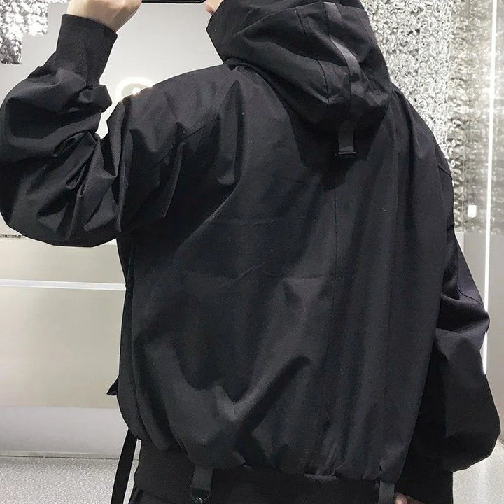 2025 Hip Hop Harajuku Women and Men Jacket Streetwear Safari Style Oversized Hooded Autumn Spring Coat Gothic Clothes Techwear Dark Tiger