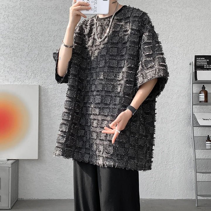 Korean Patterned Loose T-Shirt Dark Tiger