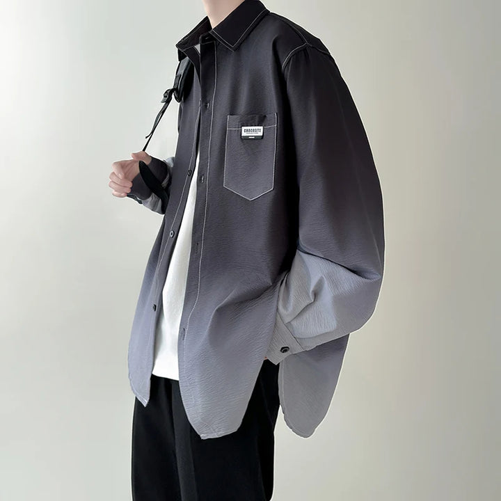 Korean Oversized Gradient Shirt Dark Tiger