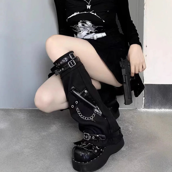 Gothic Adjustable Leg Warmers Dark Tiger