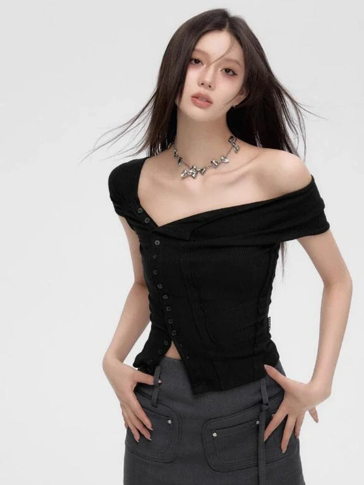 Gothic Korean Crop Top Dark Tiger