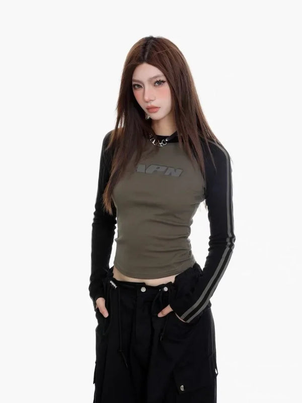 Korean Grunge Long Sleeve Top Dark Tiger