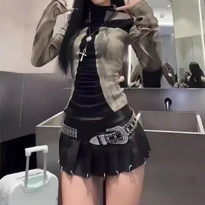 Vintage 2000s Longsleeve Shirt Dark Tiger