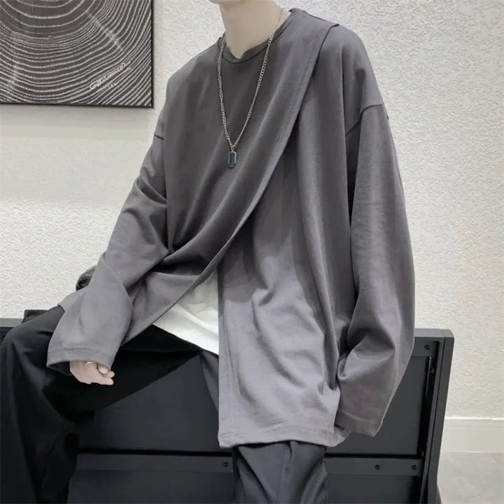 Korean Split Long Sleeve Top Dark Tiger