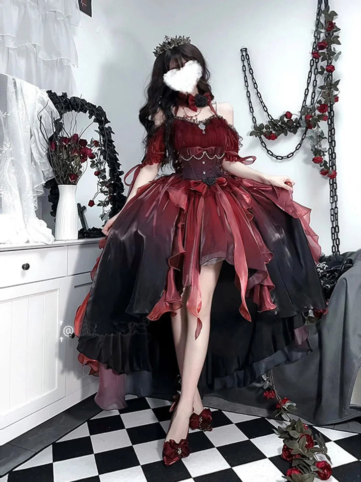 Gothic Bride Floral Dress Dark Tiger