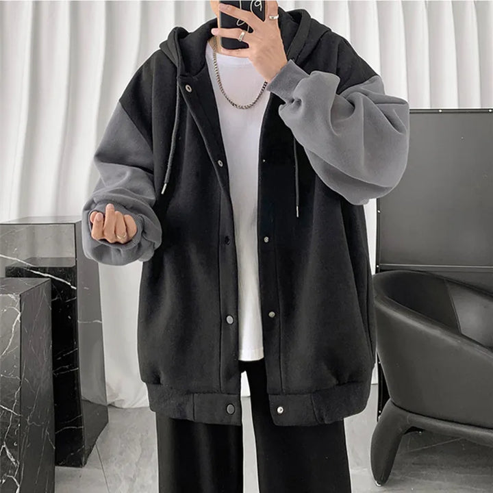 Korean Casual Hooded Cardigan Dark Tiger