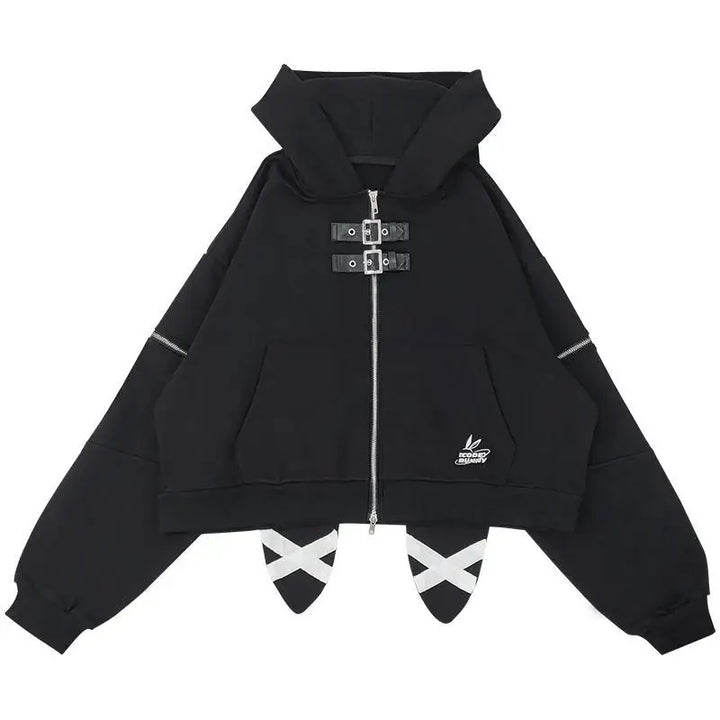 Dark Rabbit Style Zip Hoodie Dark Tiger