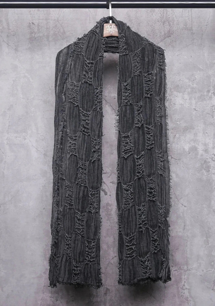 Vintage Techwear Plaid Scarf Dark Tiger