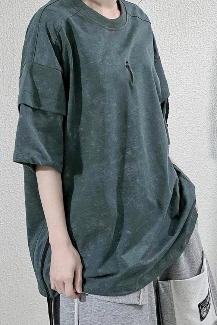 Techwear Washed Oversized T-Shirt Dark Tiger