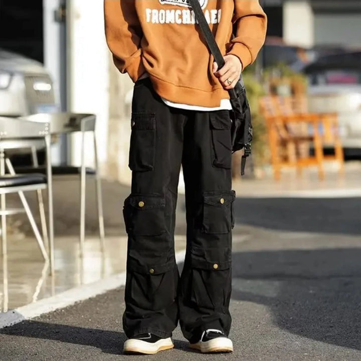 Y2K Multi-Pocket Wide Pants Dark Tiger