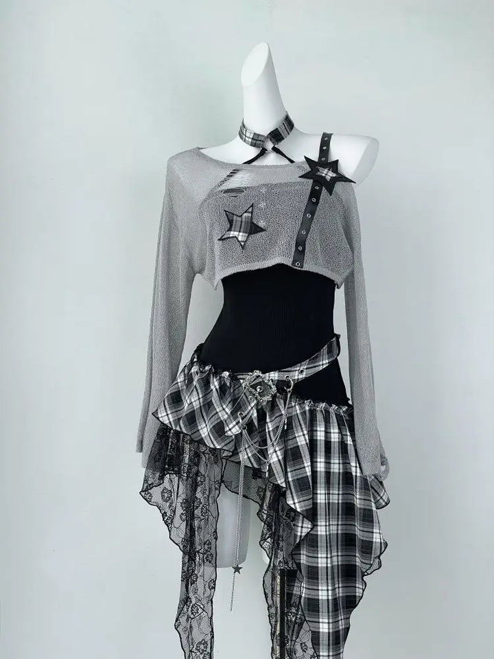 Vintage Gothic Outfit Set - Blouse & Dress Dark Tiger