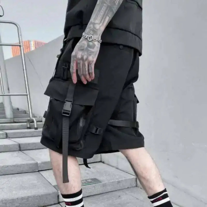 Techwear Multi Pocket Shorts Dark Tiger