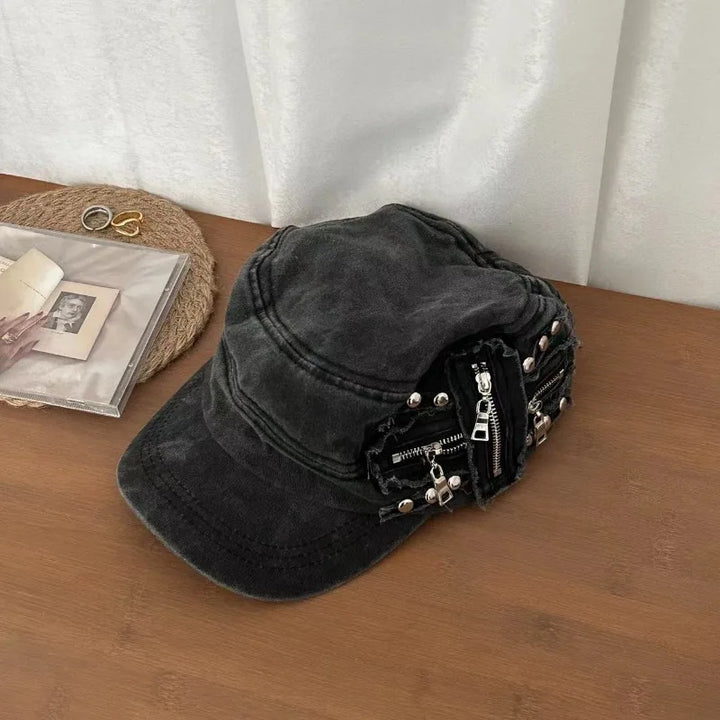 Y2K Washed Basball Cap Dark Tiger