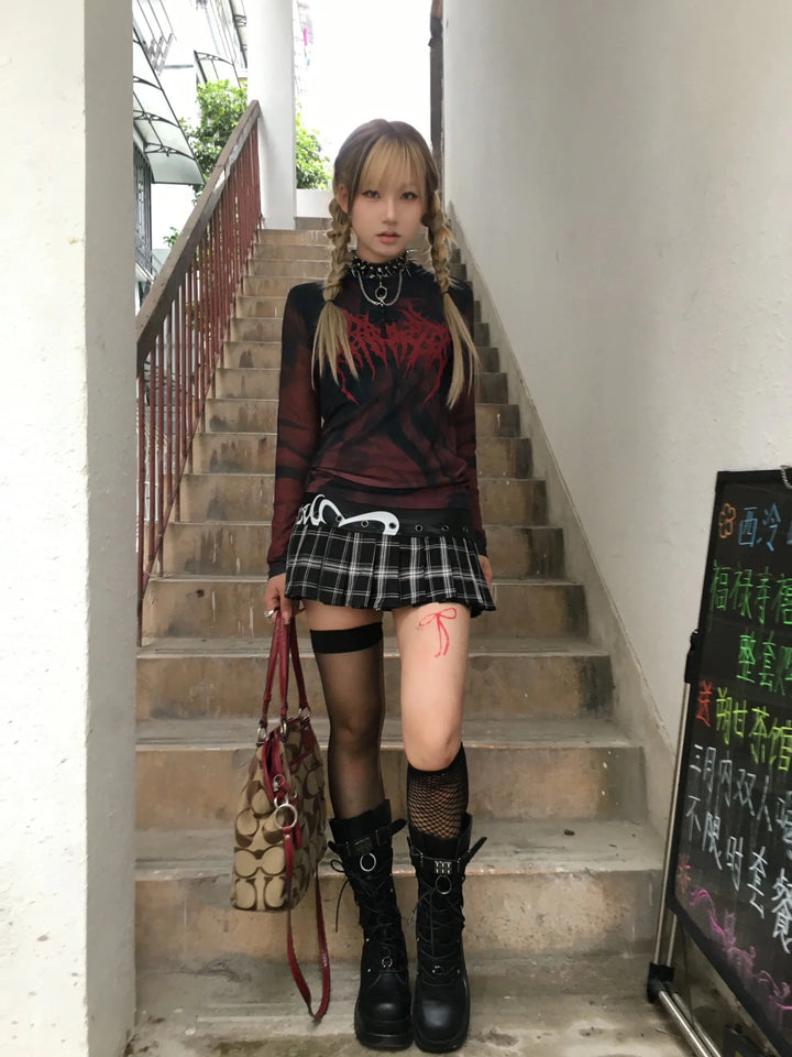 Gothic Vintage Longsleeve Shirt Dark Tiger
