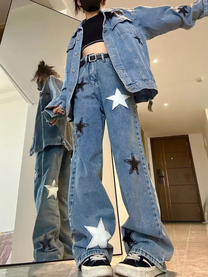 Retro Star High Waist Jeans Dark Tiger