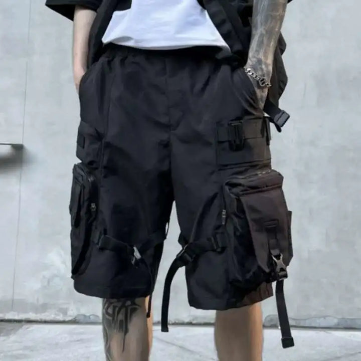 Dark Safari Style Cargo Shorts Dark Tiger