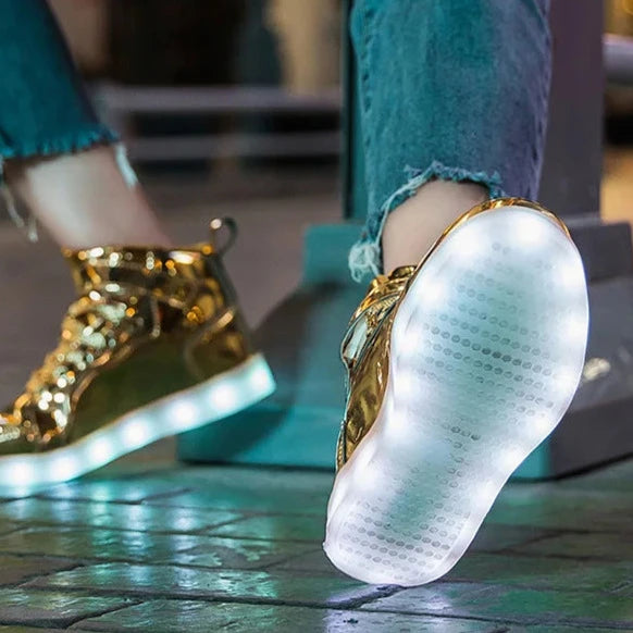 High Top LED Sneakers Dark Tiger