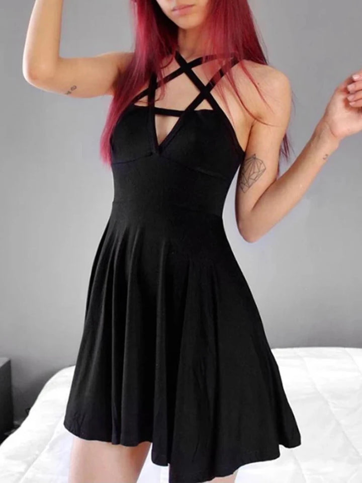 Retro Gothic Pentagram Dress Dark Tiger