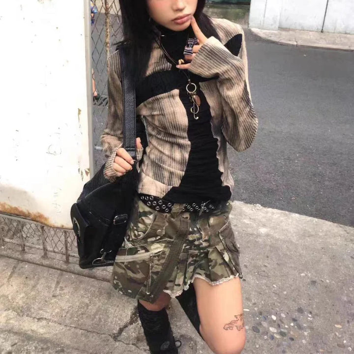 Vintage 2000s Longsleeve Shirt Dark Tiger