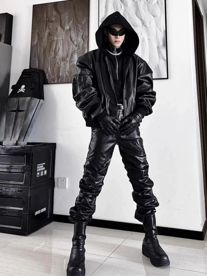 Cyberpunk Soft Leather Pants Dark Tiger