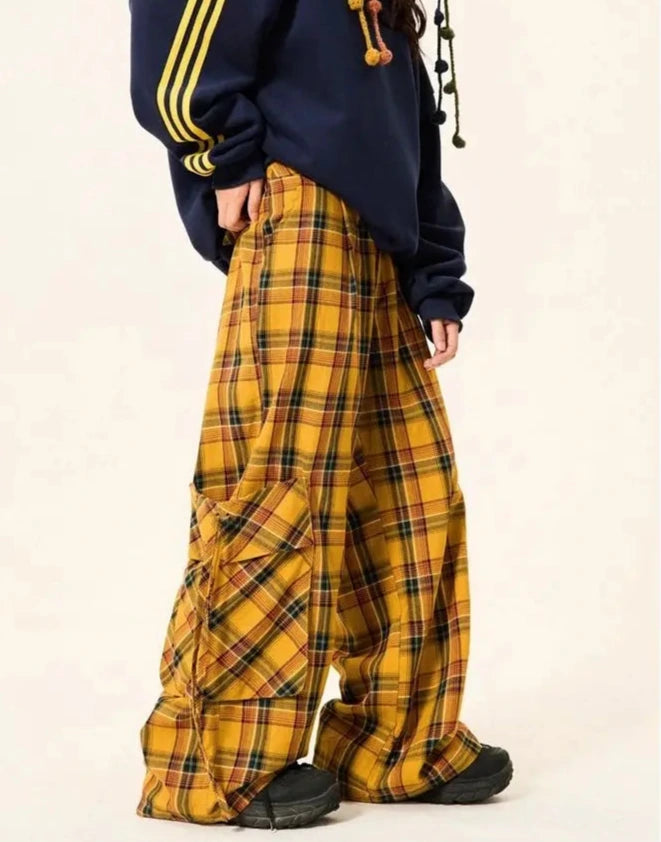 American Checkered Casual Pants Dark Tiger