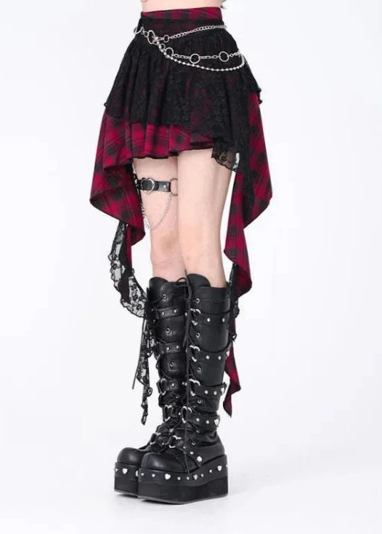 Plaid Punk Mini Skirt Dark Tiger