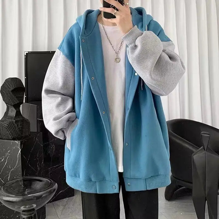 Korean Casual Hooded Cardigan Dark Tiger