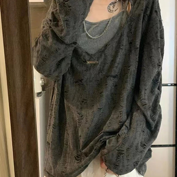 Oversized Textured Sweater Dark Tiger