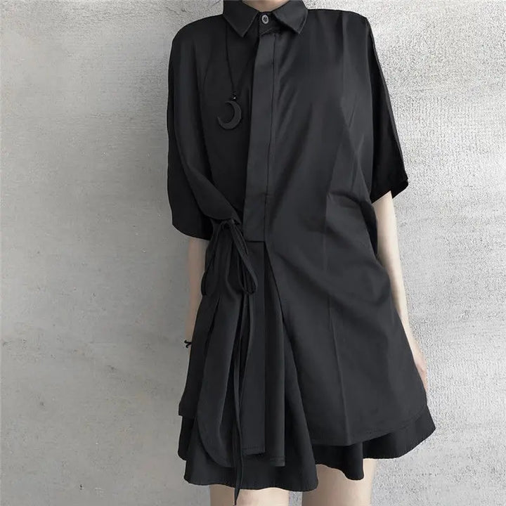 Japanese Dark Shirt Dress Dark Tiger