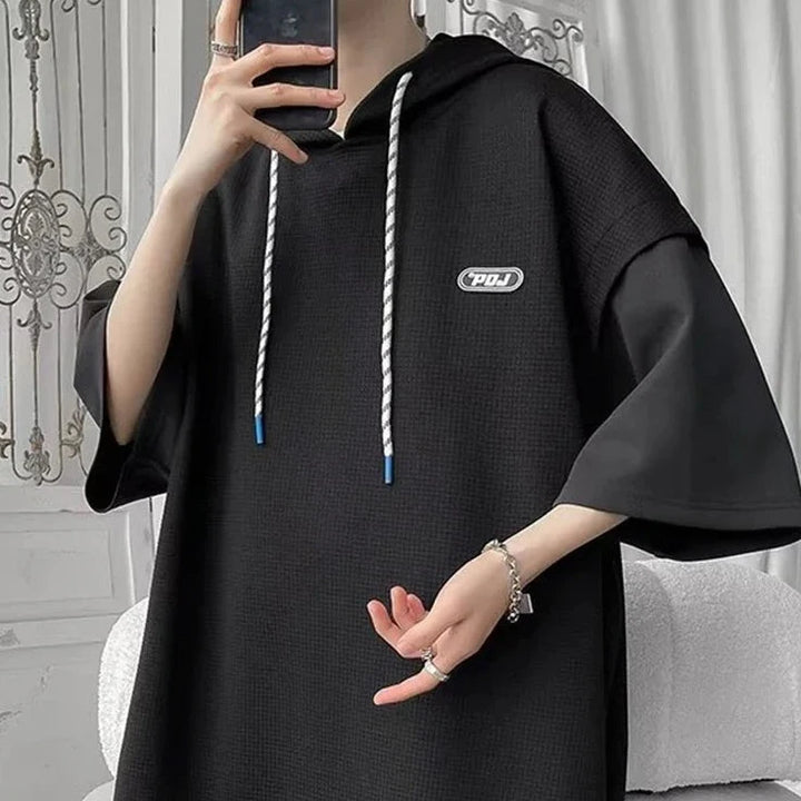 Korean Hooded Two-Piece T-Shirt Dark Tiger