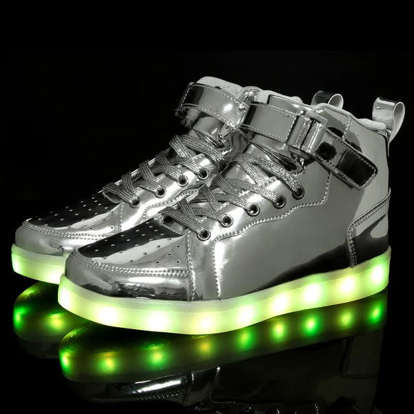 High Top LED Sneakers Dark Tiger