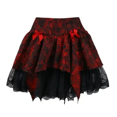 Gothic Red Lace Outfit Set - Blouse & Skirt Dark Tiger