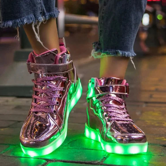 High Top LED Sneakers Dark Tiger