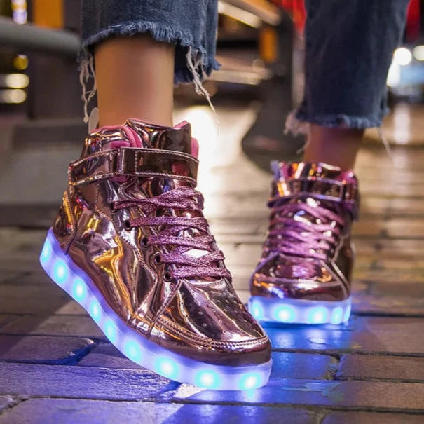 High Top LED Sneakers Dark Tiger