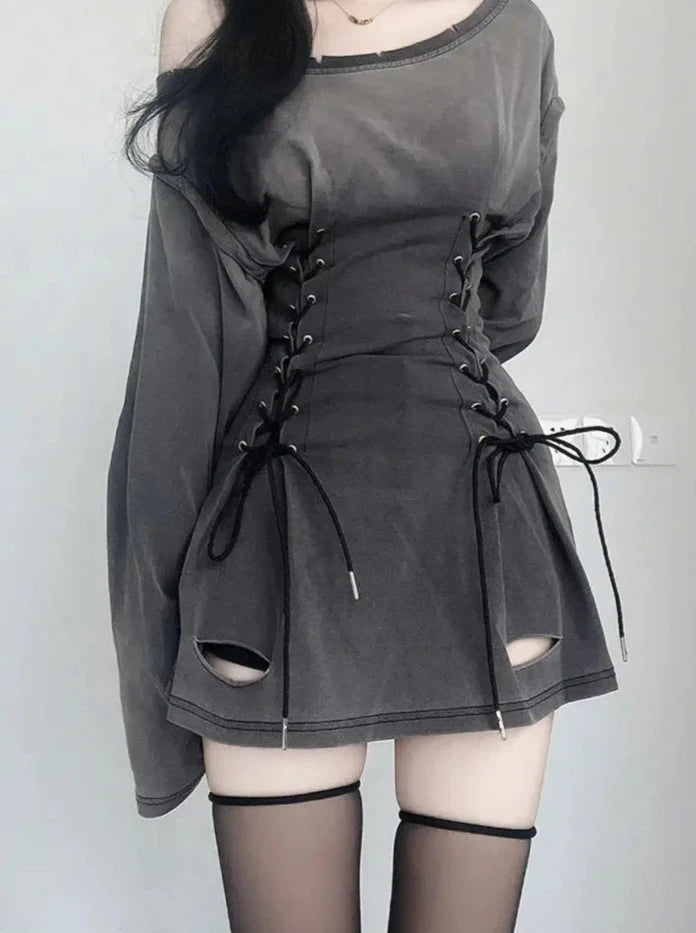 Harajuku Gothic Corset Dress Dark Tiger