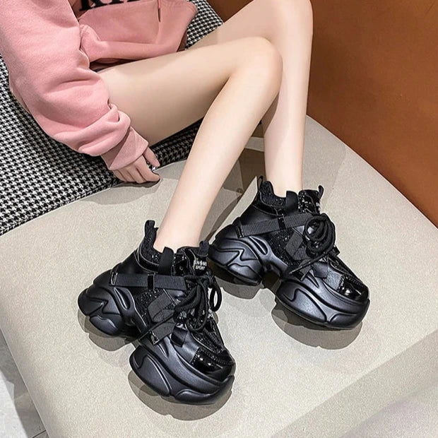 Chunky Sports Style Platform Sneakers Dark Tiger