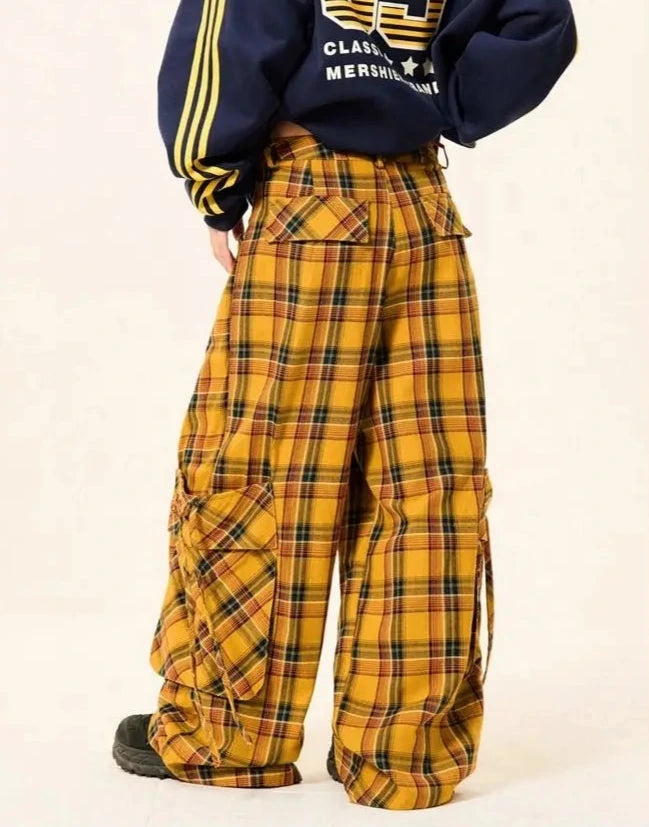 American Checkered Casual Pants Dark Tiger