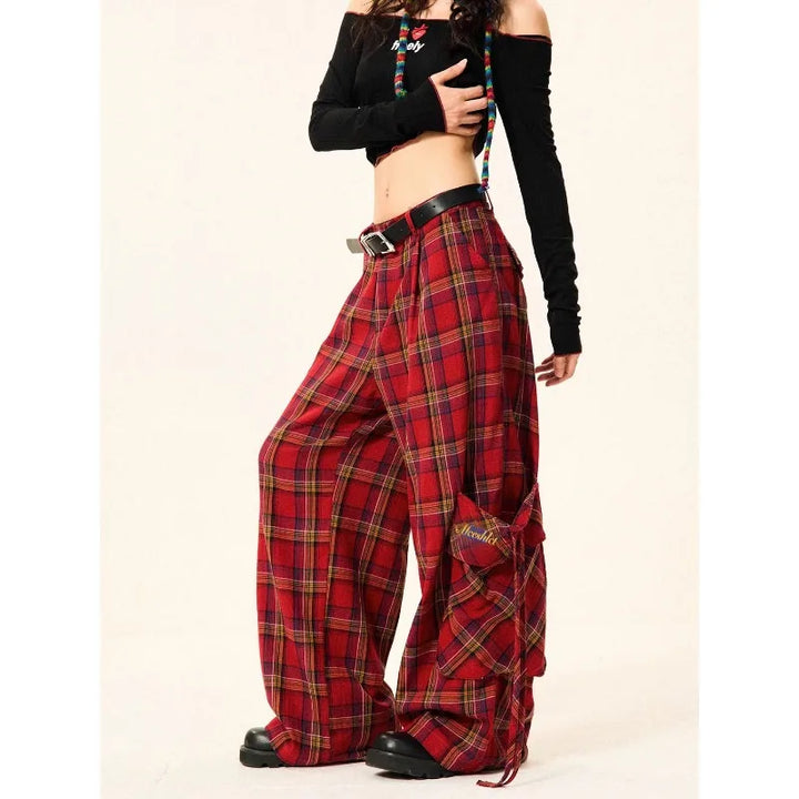 American Checkered Casual Pants Dark Tiger