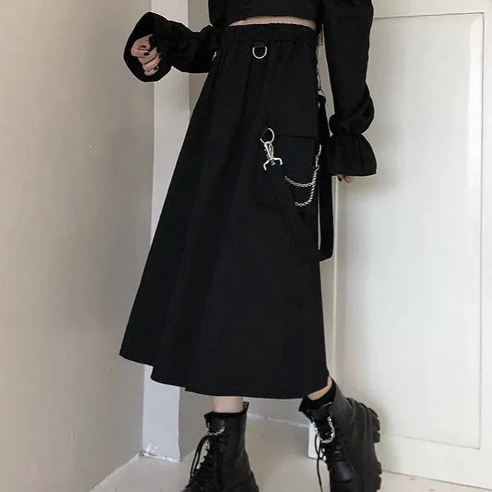 Dark Techwear Long Skirt Dark Tiger